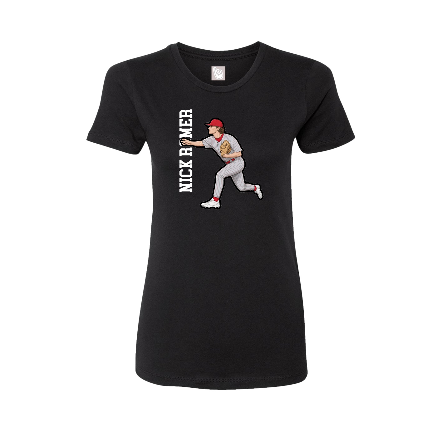 Fitted Women's Tee — Name Vertical in Black