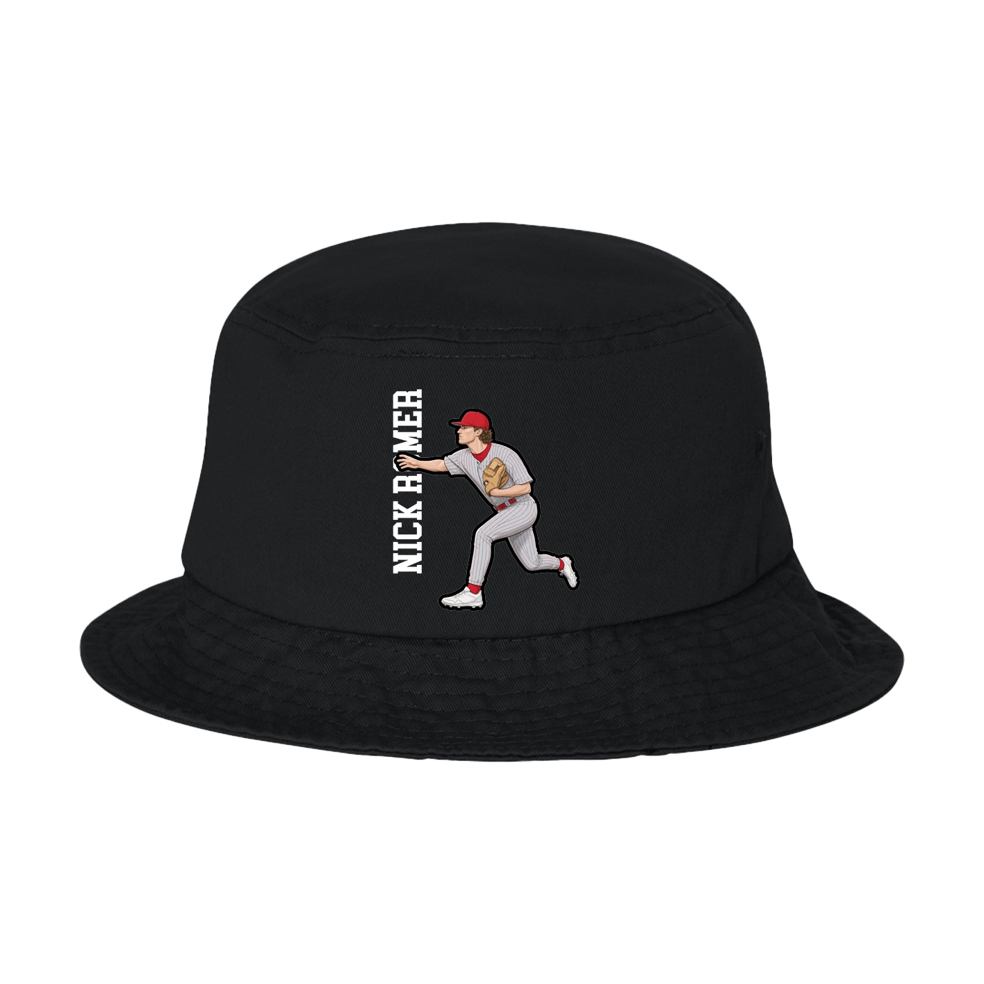 Bucket Cap — Name Vertical in Black