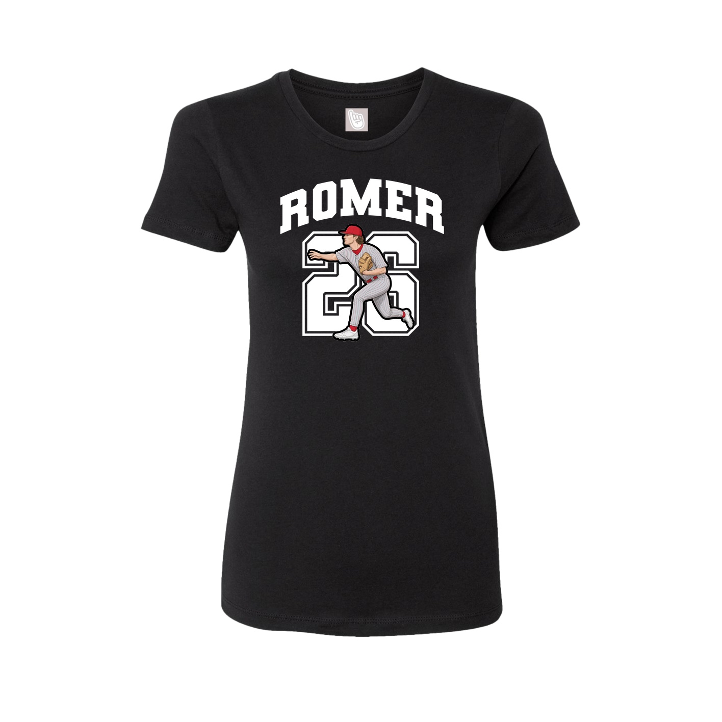 Fitted Women's Tee — Number in Black