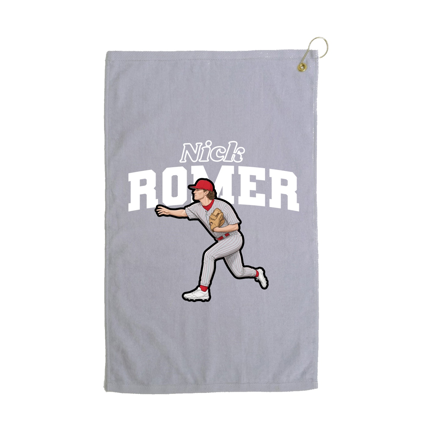 Golf Towel — Name Arch in Grey