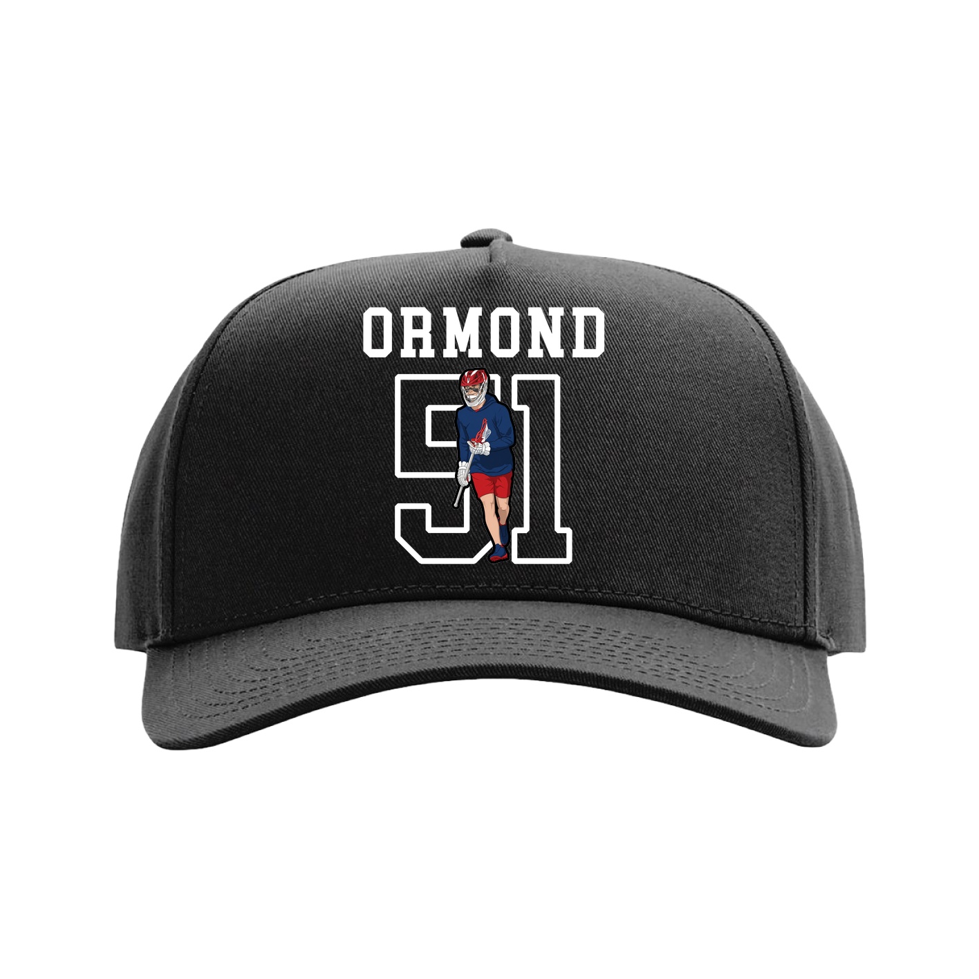 Full Fabric Five-Panel Champ Cap — Shirsey in Black
