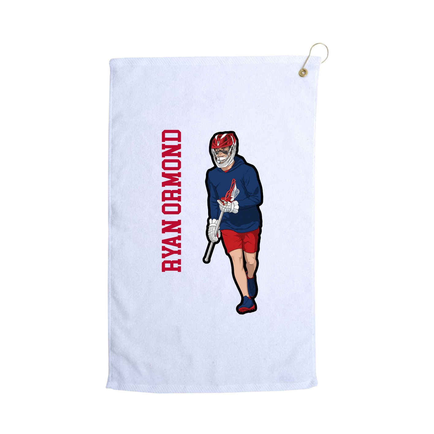 Golf Towel — Name Vertical in White