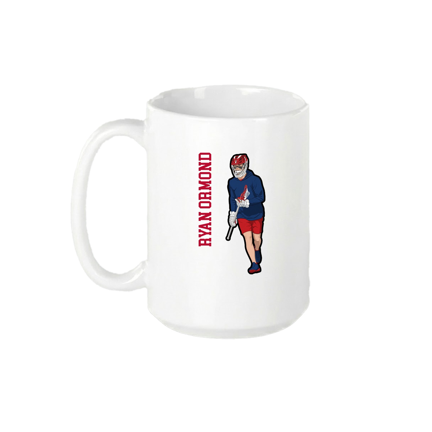 15oz Coffee Mug — Name Vertical in White