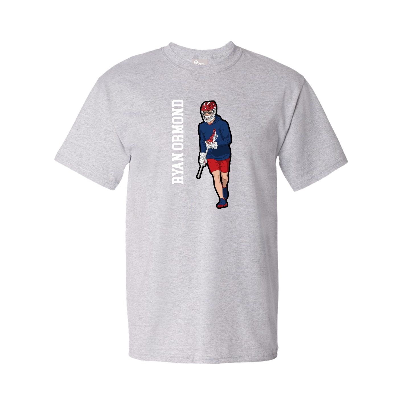 Tee — Name Vertical in Grey