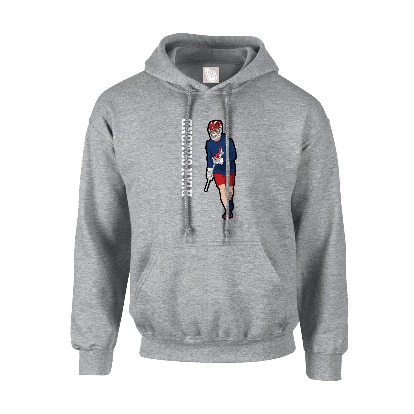 Hoodie — Name Vertical in Grey