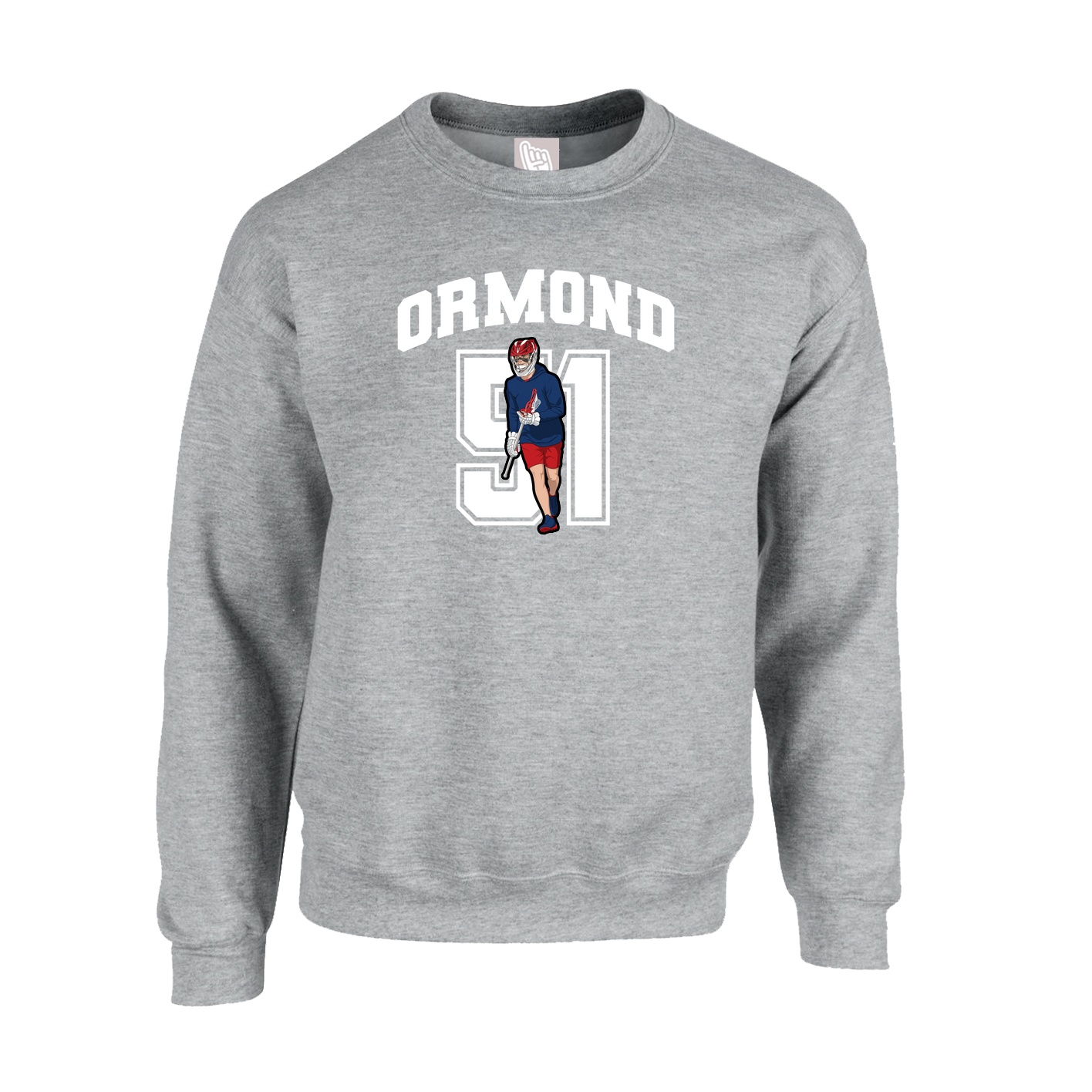 Fleece Crew — Number in Grey