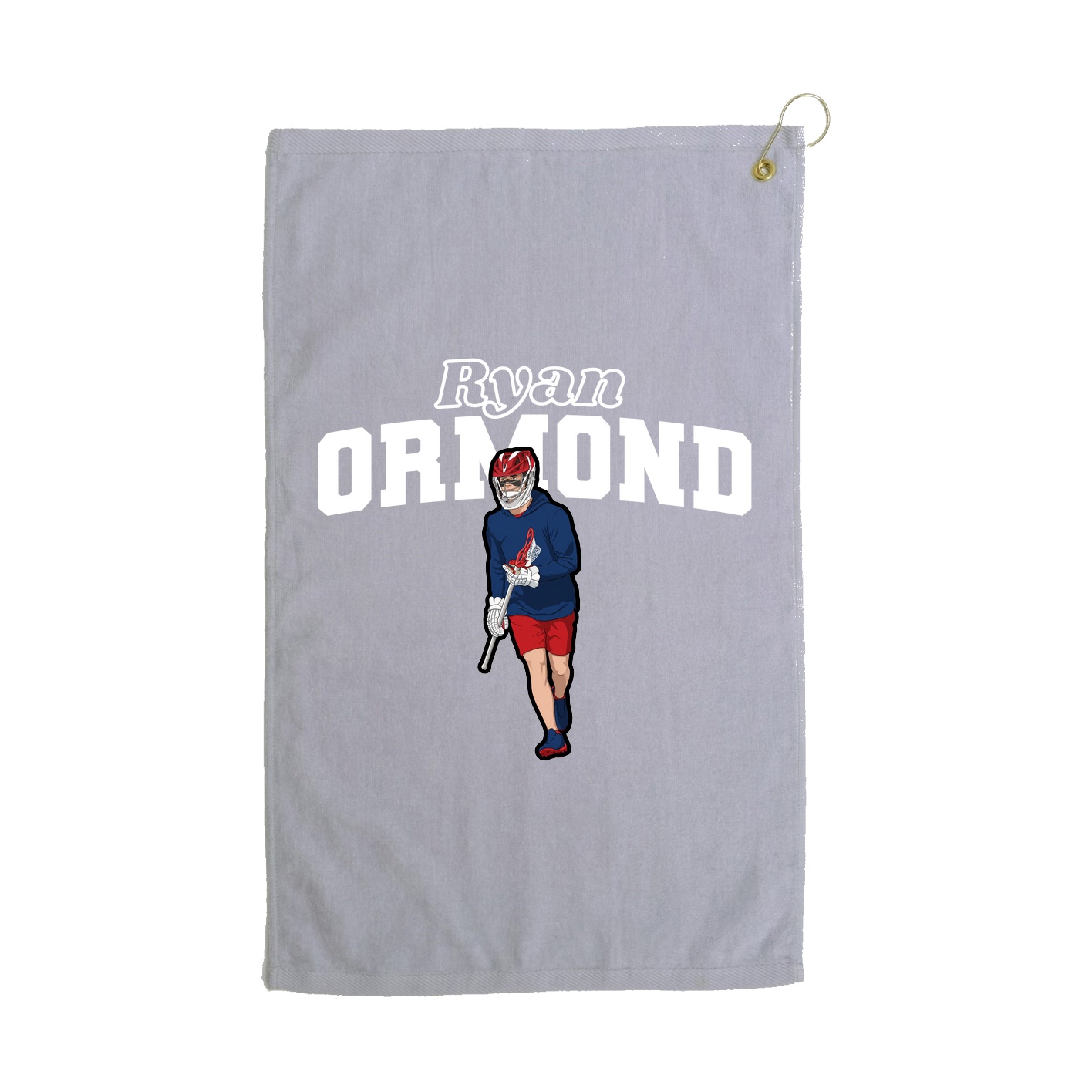 Golf Towel — Name Arch in Grey
