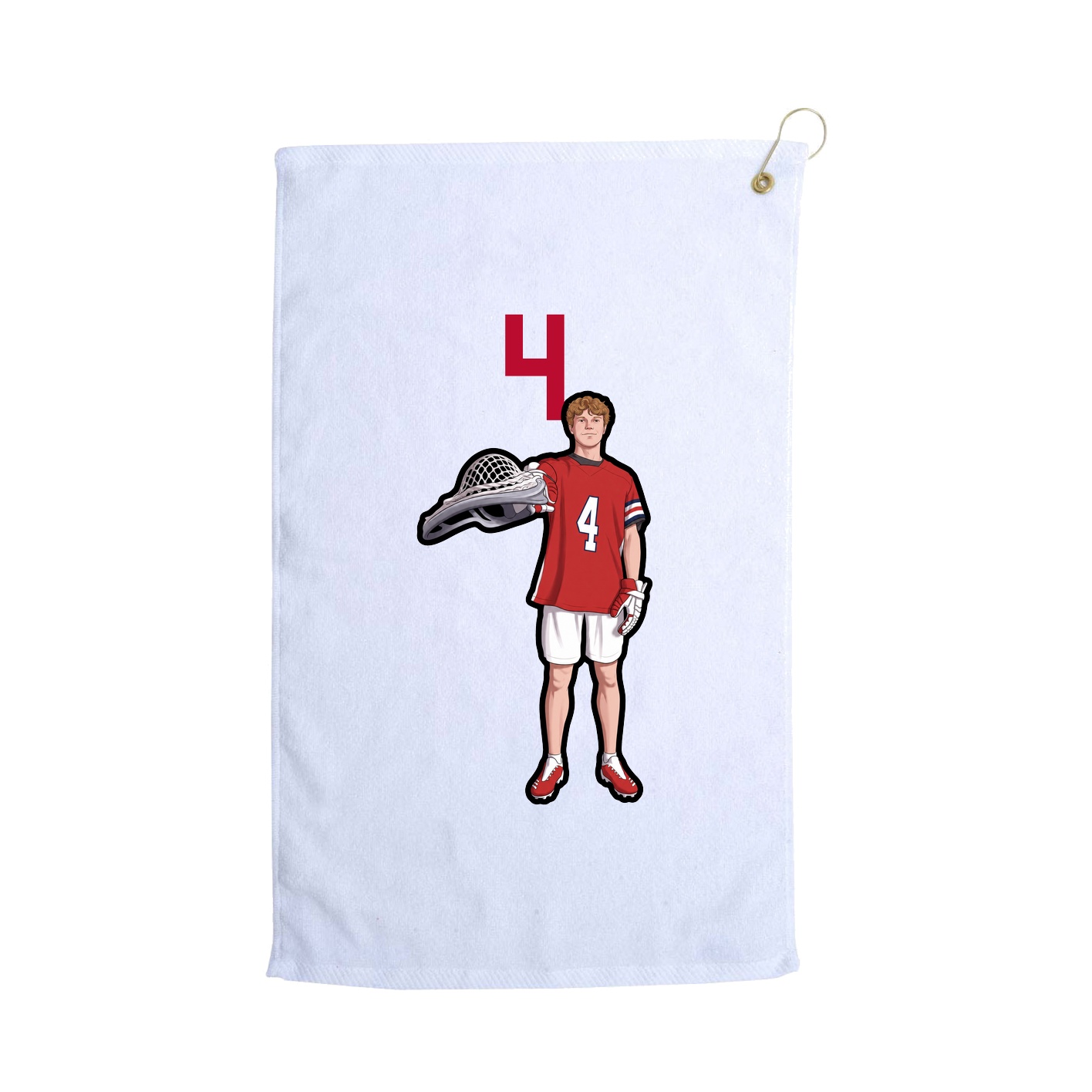 Golf Towel — Number Top in White