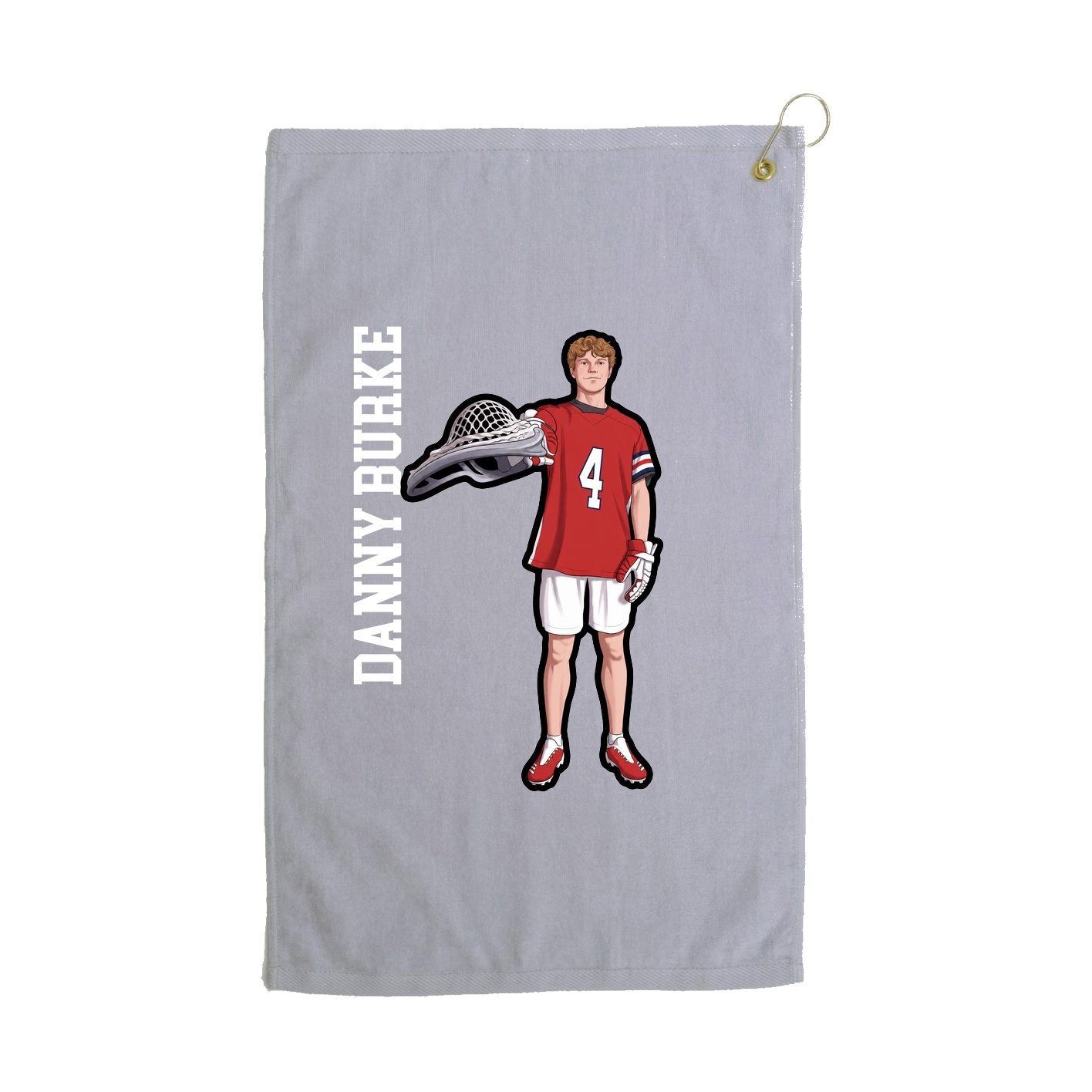 Golf Towel — Name Vertical in Grey