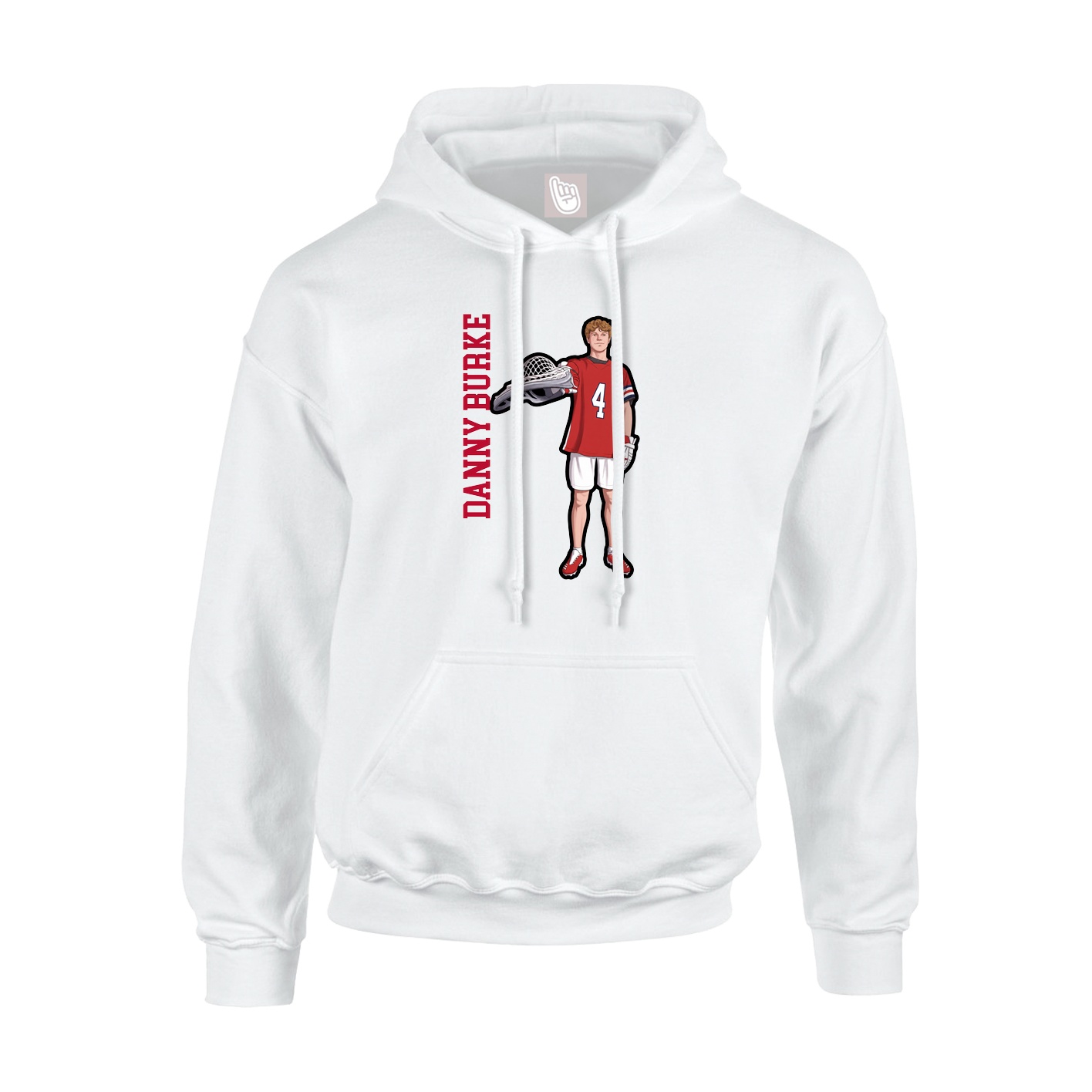 Youth Hoodie — Name Vertical in White