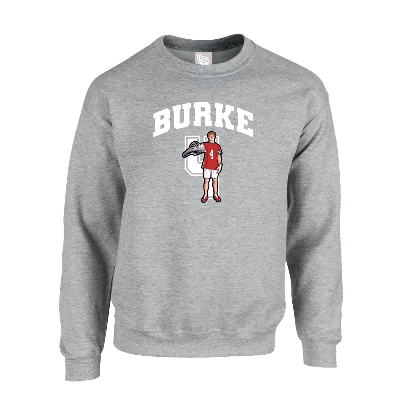 Fleece Crew — Number in Grey