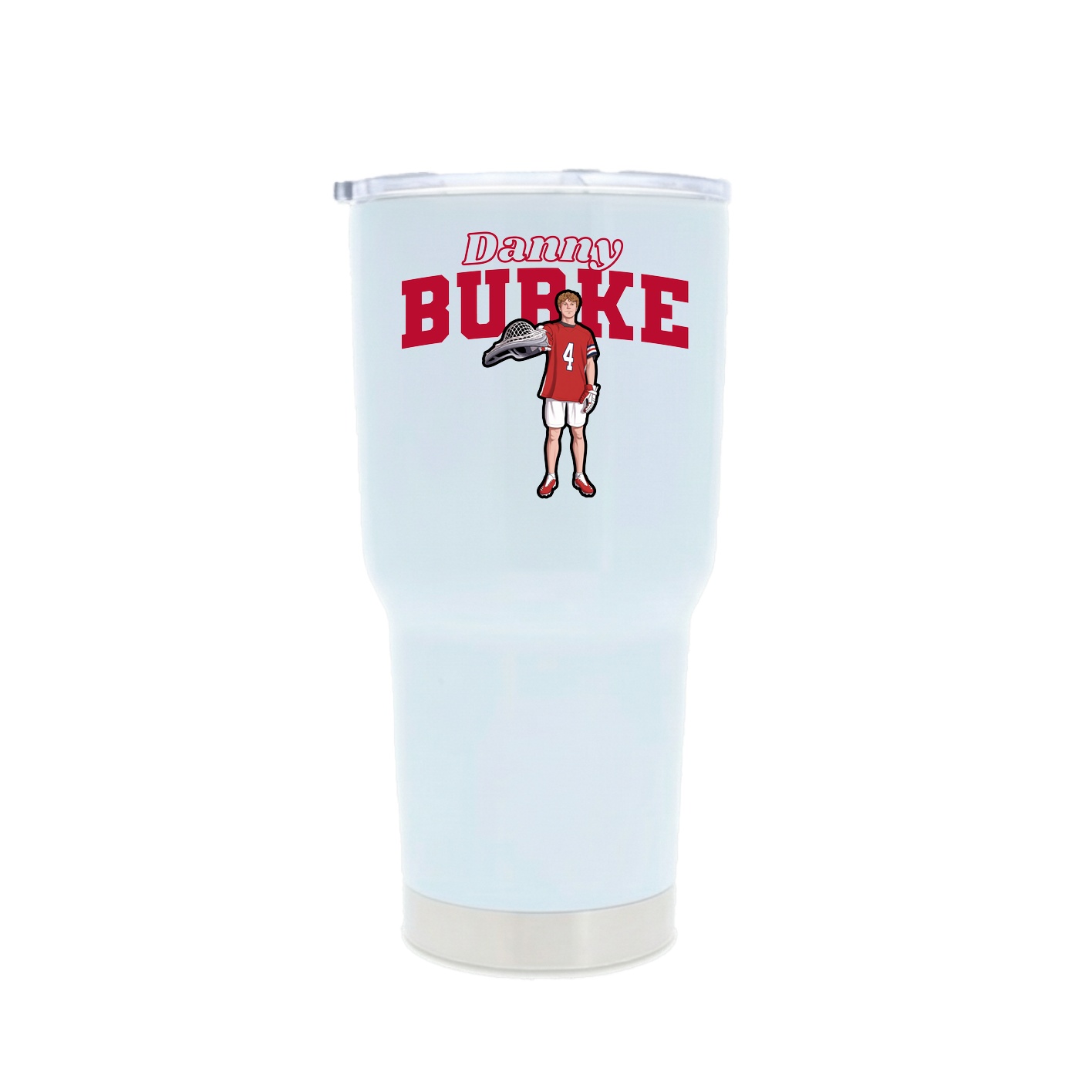 30oz Stainless Steel Tumbler — Name Arch in White