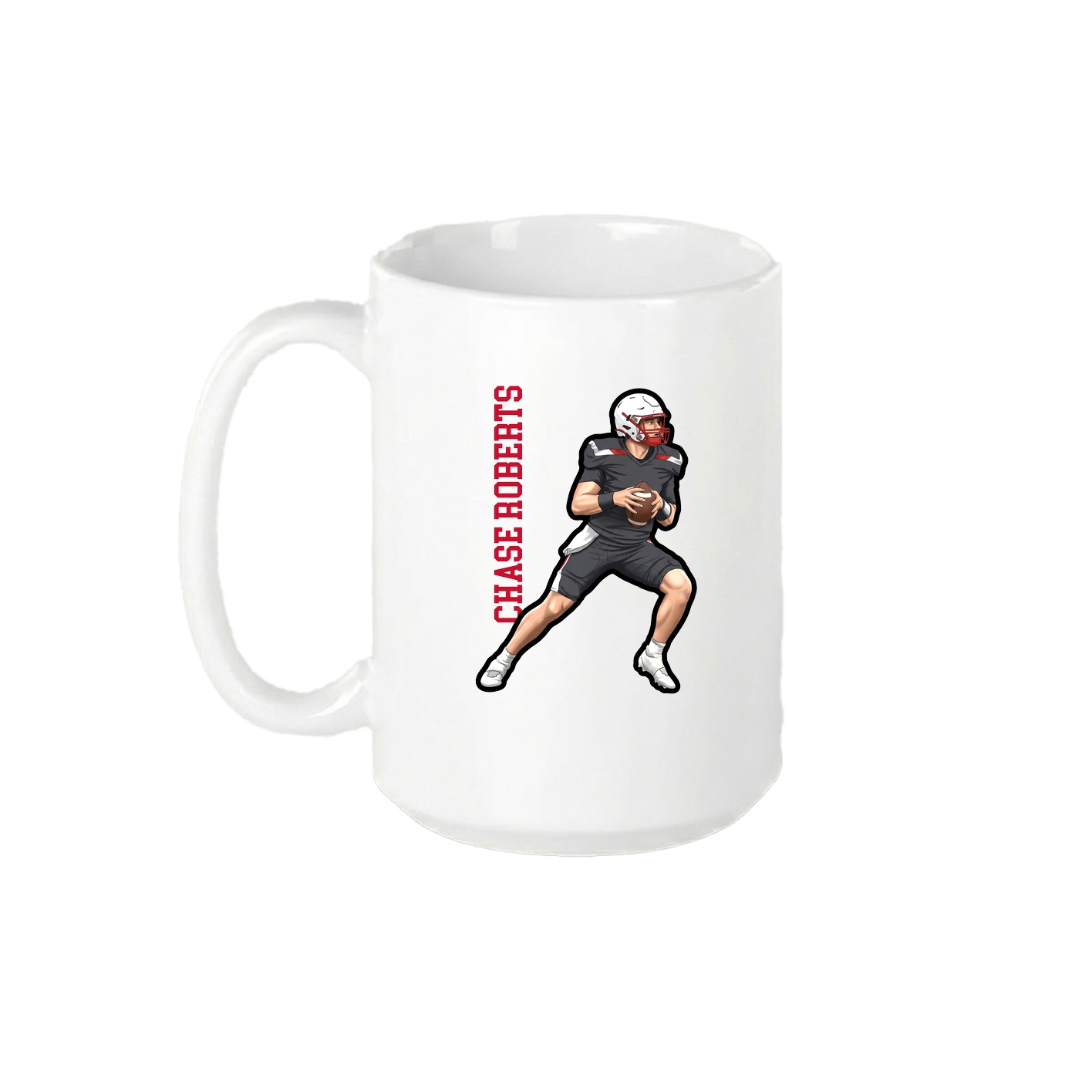 15oz Coffee Mug — Name Vertical in White