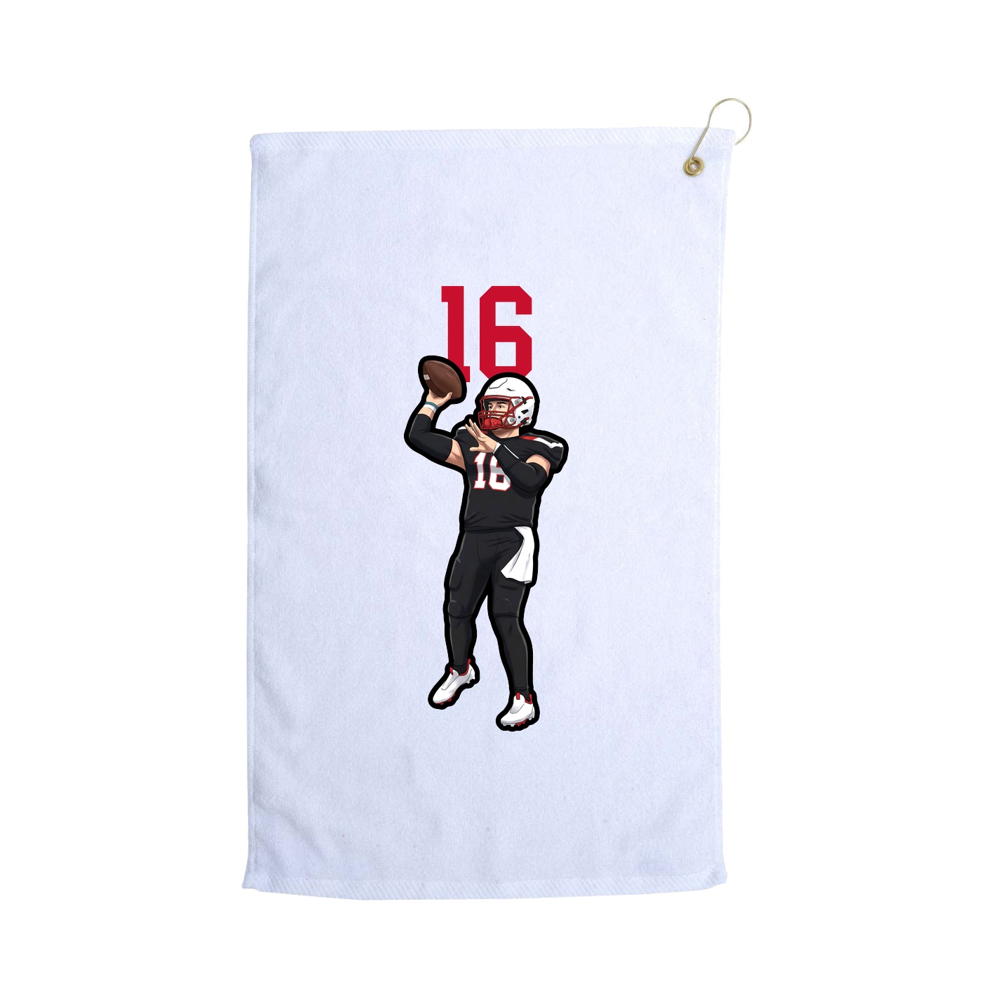 Golf Towel — Number Top in White