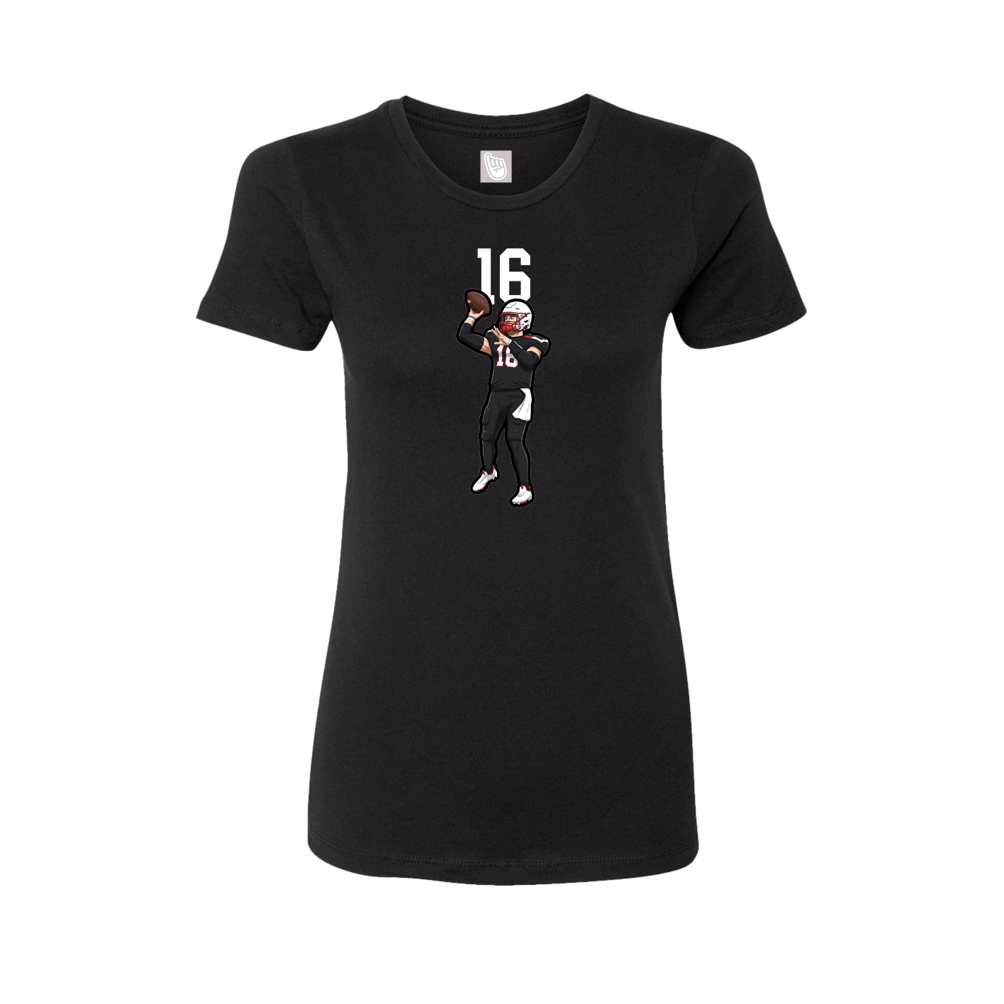Fitted Women's Tee — Number Top in Black