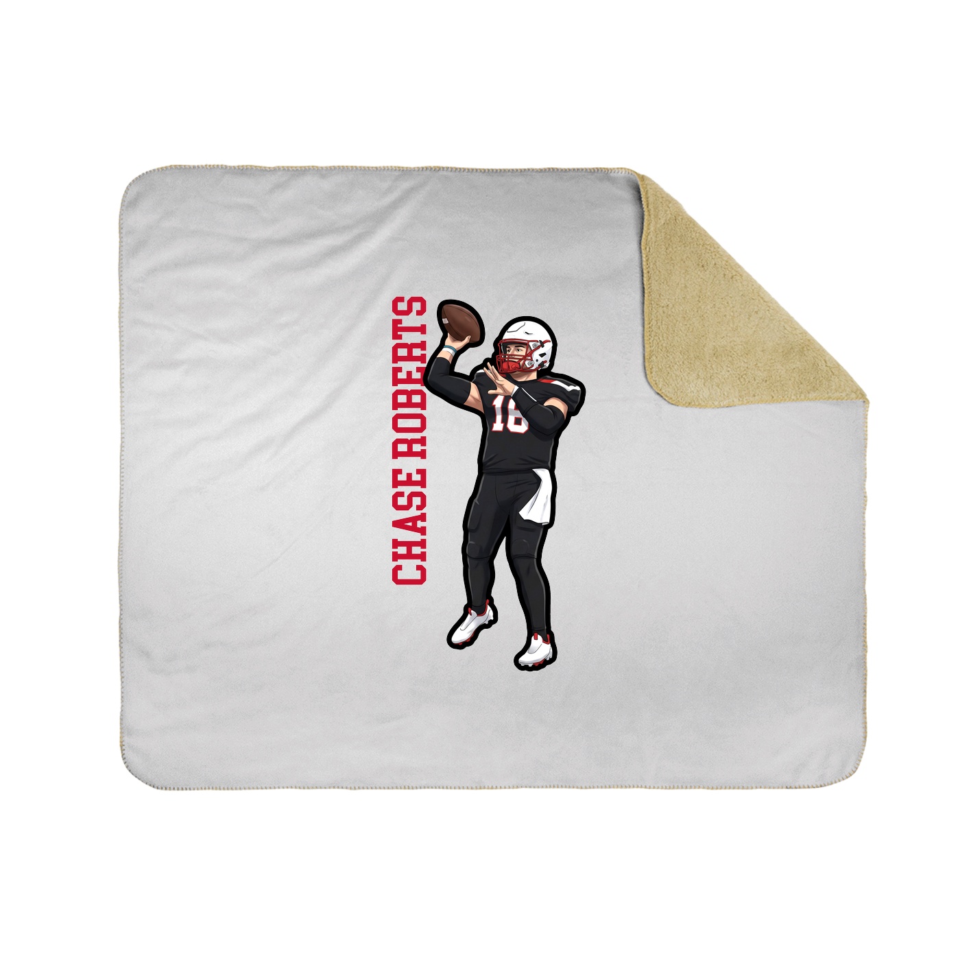 Throw Blanket — Name Vertical in White