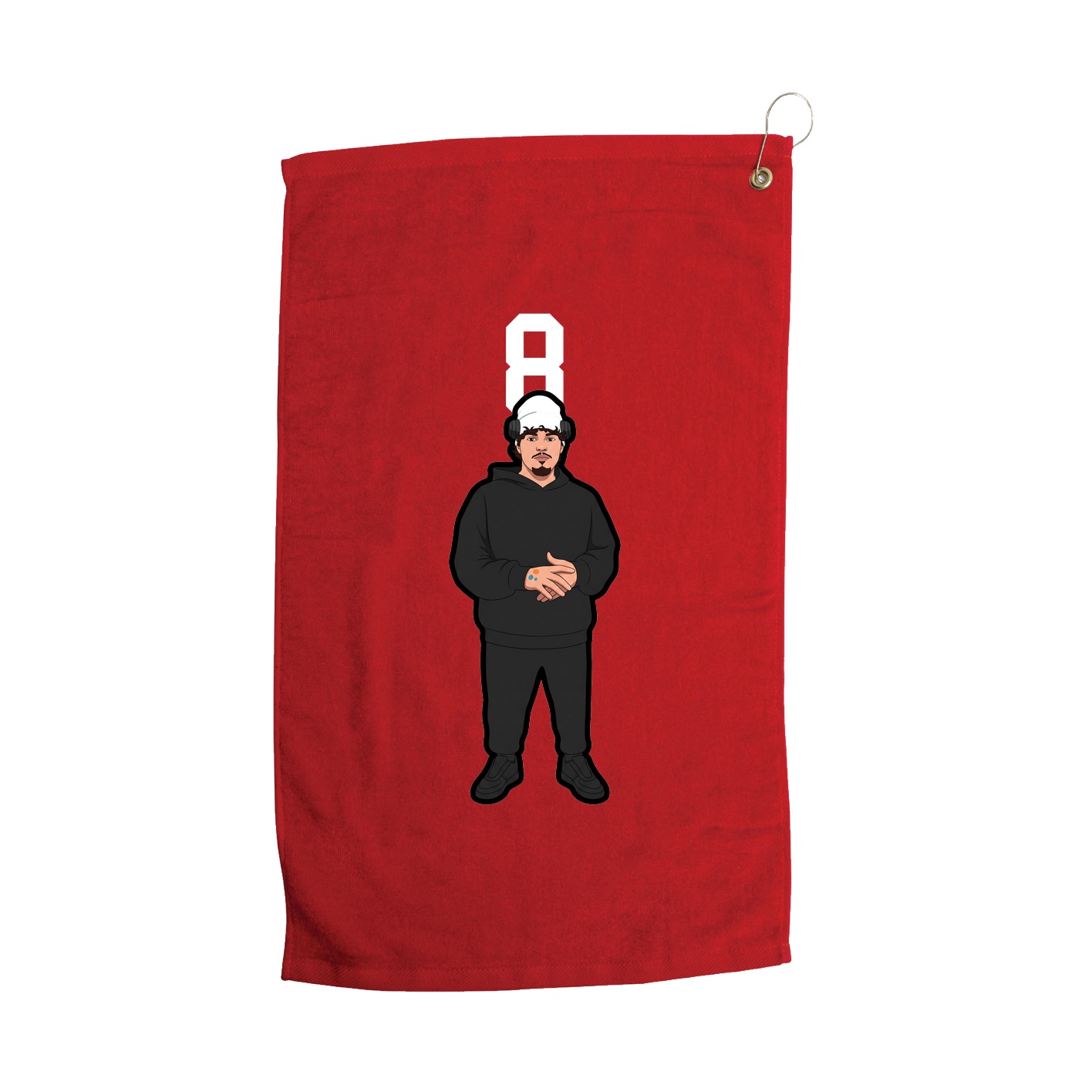 Golf Towel — Number Top in Red