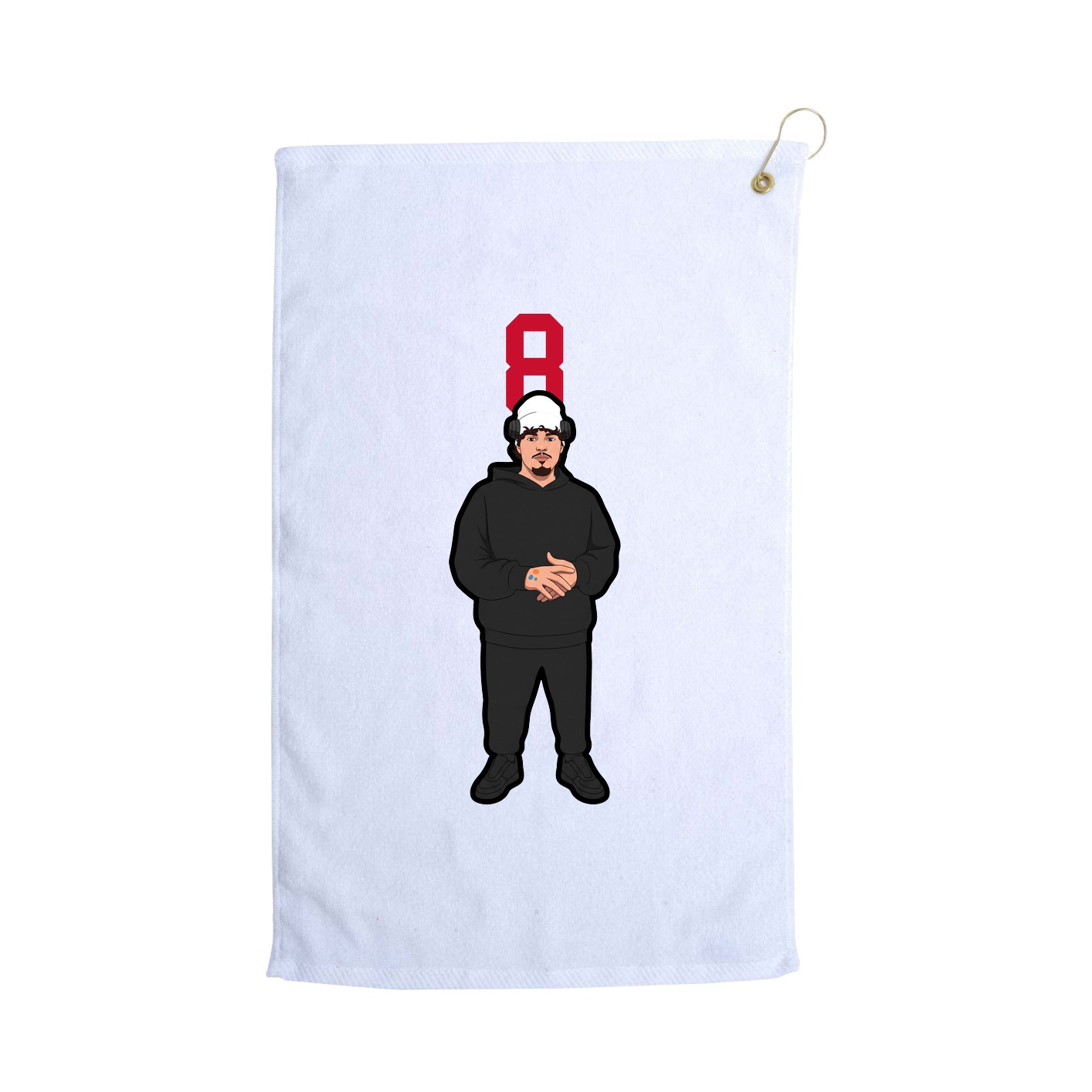 Golf Towel — Number Top in White