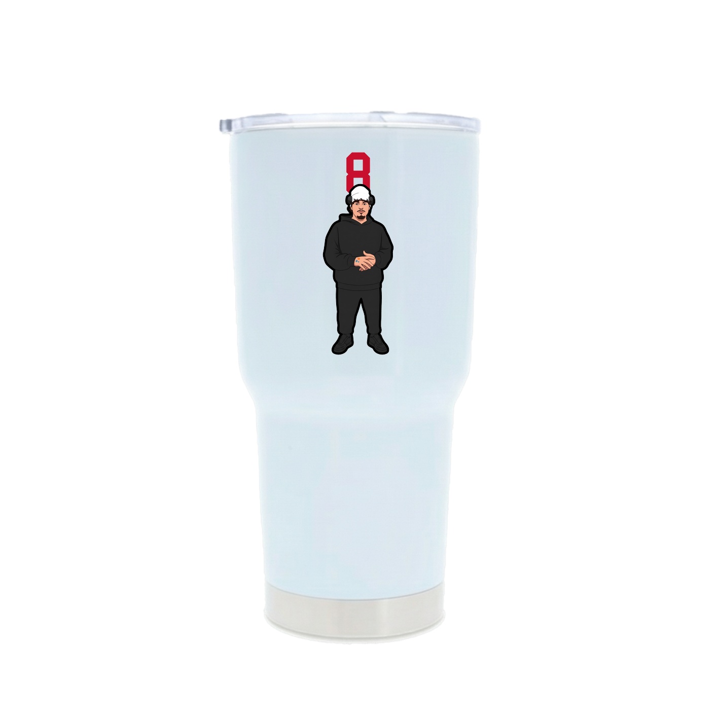 30oz Stainless Steel Tumbler — Number Top in White