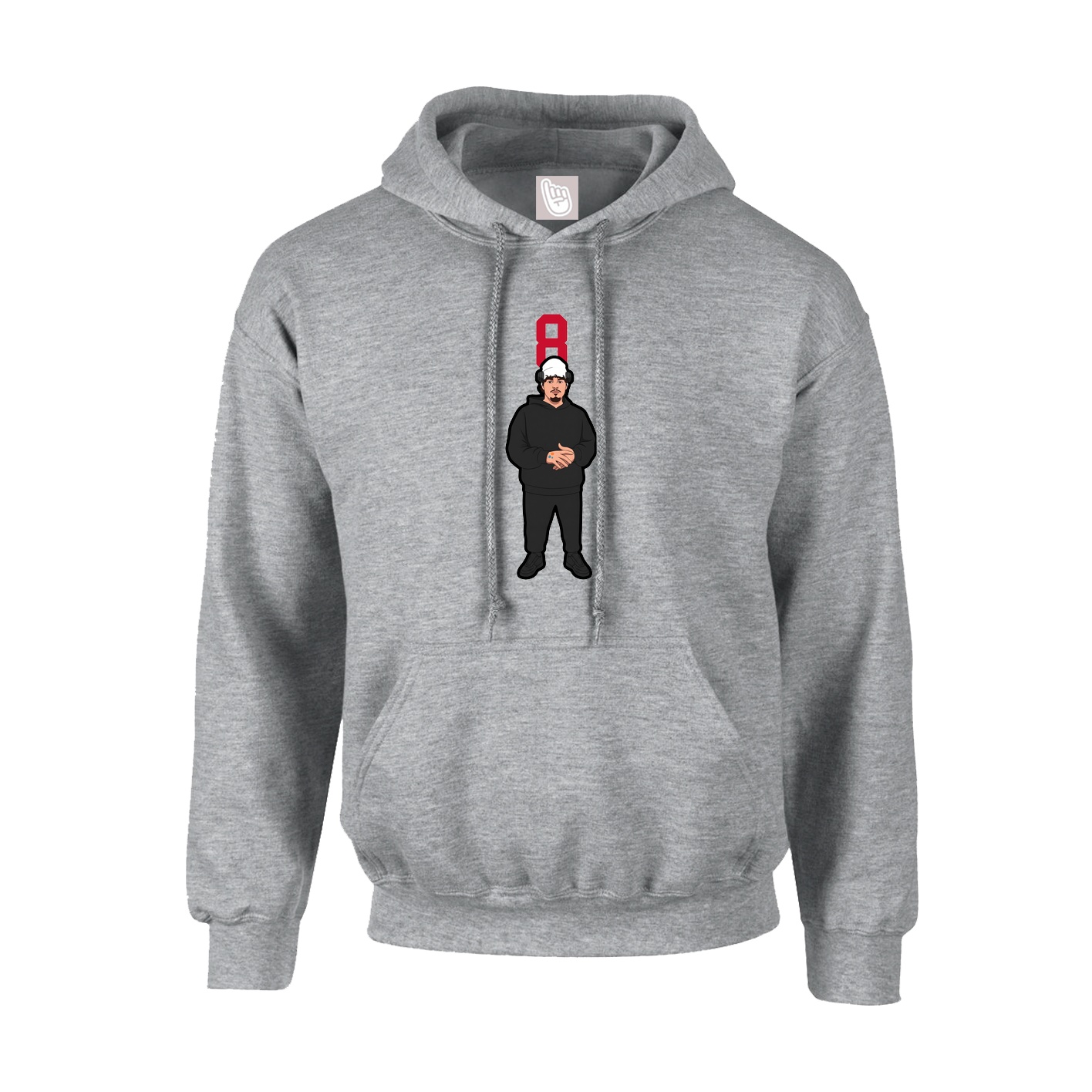 Youth Hoodie — Number Top in Grey