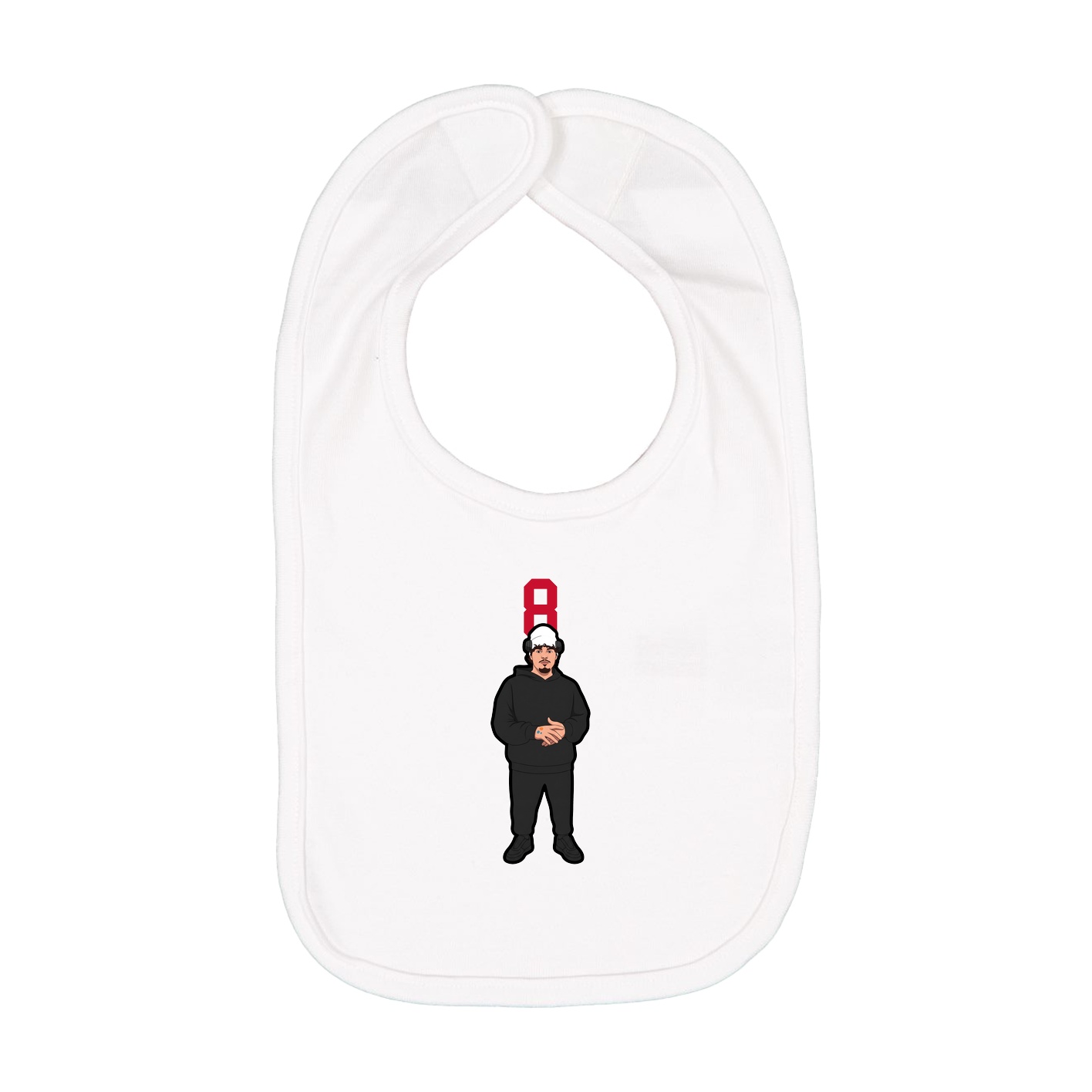 Infant Bib — Number Top in White