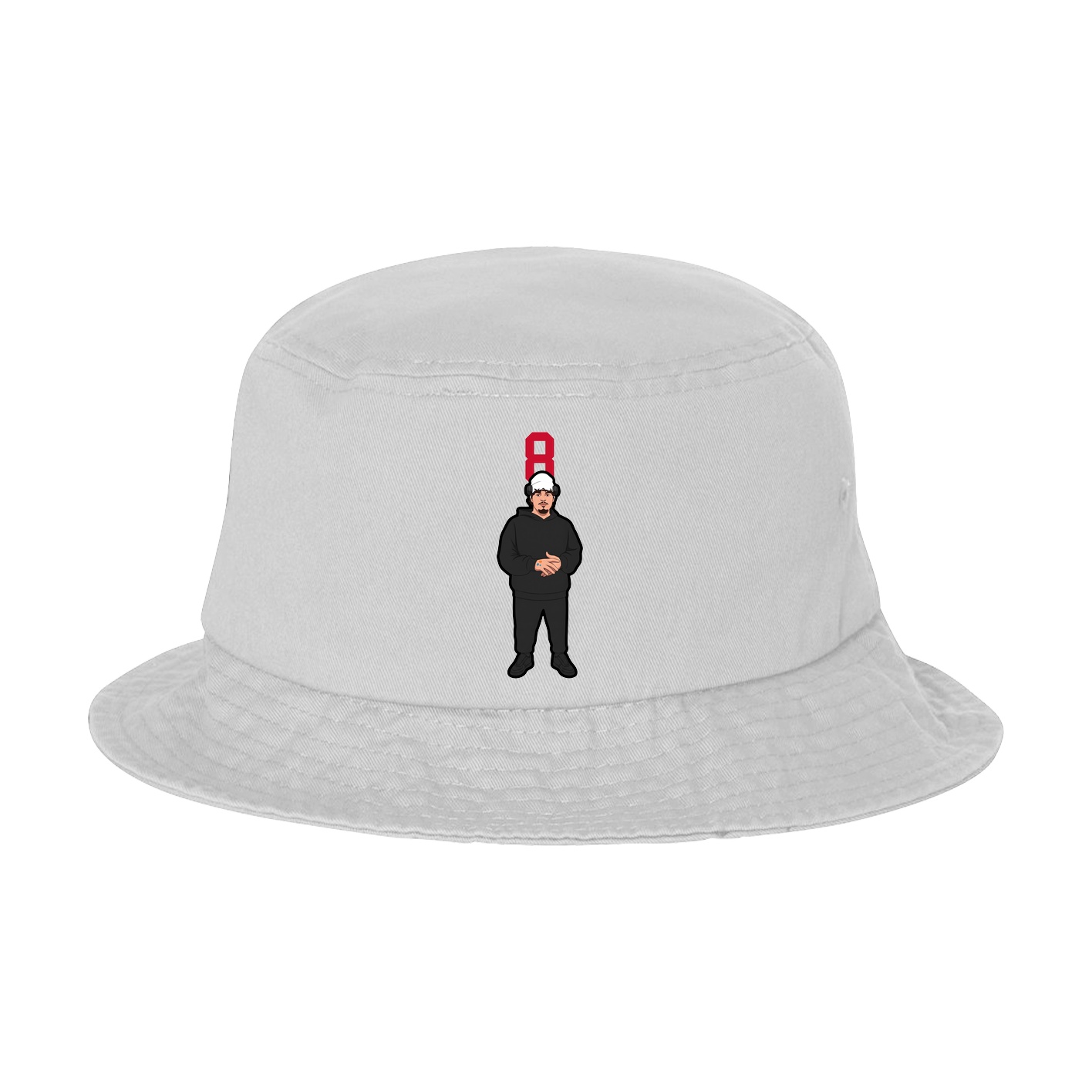Bucket Cap — Number Top in White