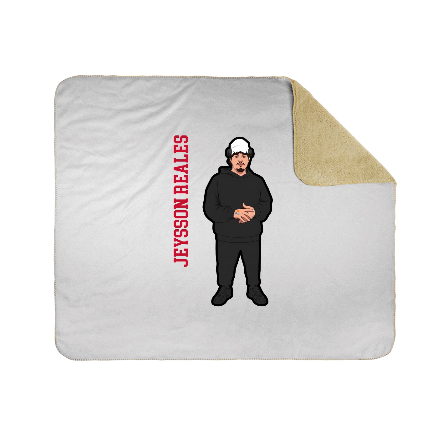 Throw Blanket — Name Vertical in White