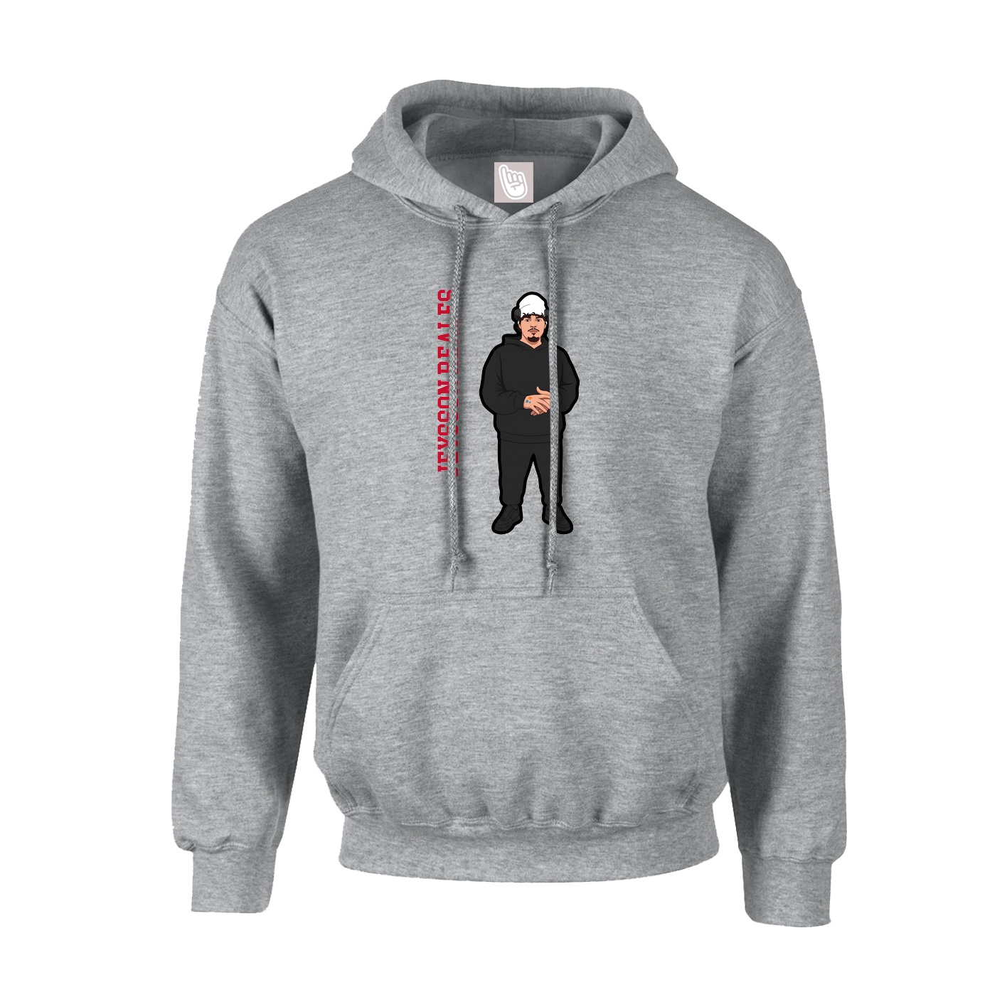 Youth Hoodie — Name Vertical in Grey