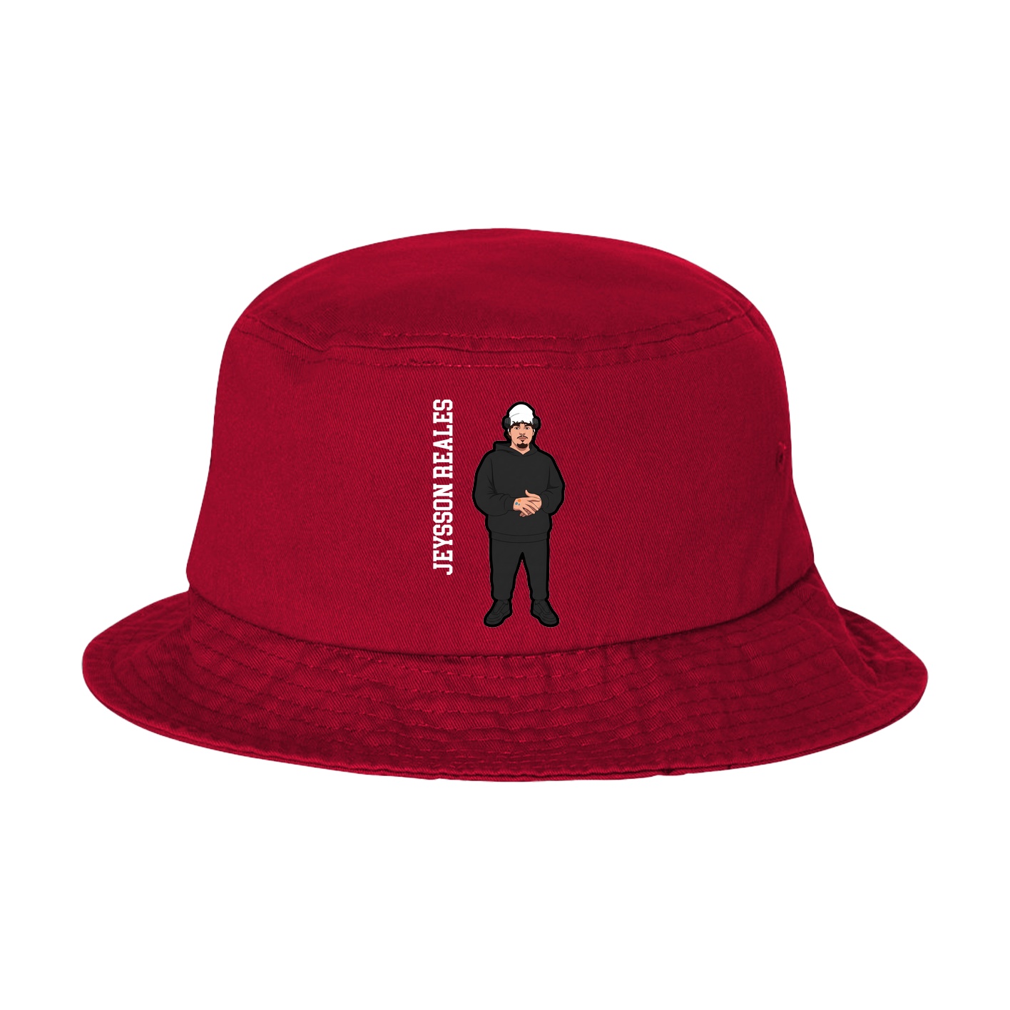 Bucket Cap — Name Vertical in Red