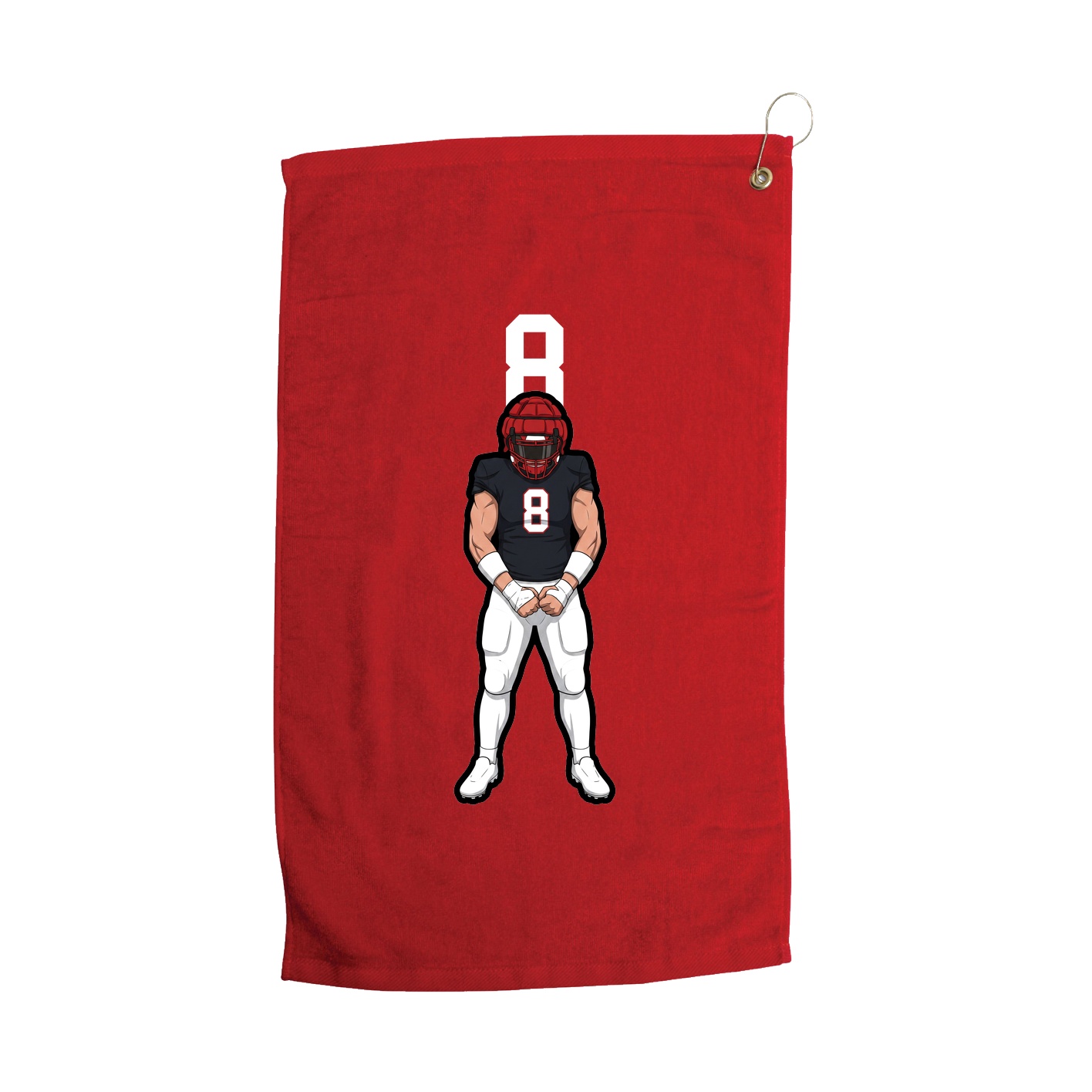 Golf Towel — Number Top in Red