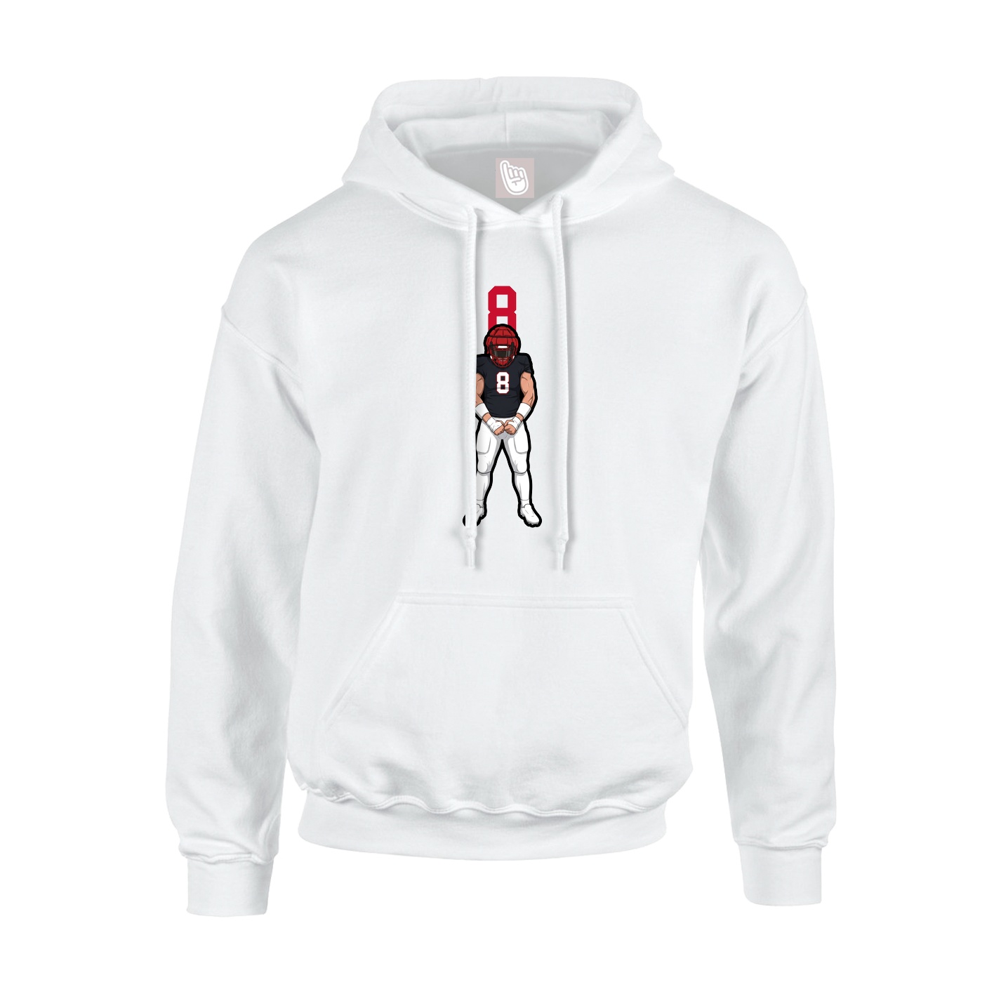 Youth Hoodie — Number Top in White