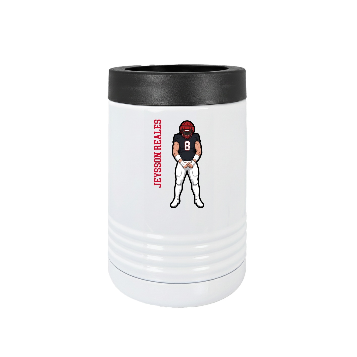 Beverage Holder — Name Vertical in White