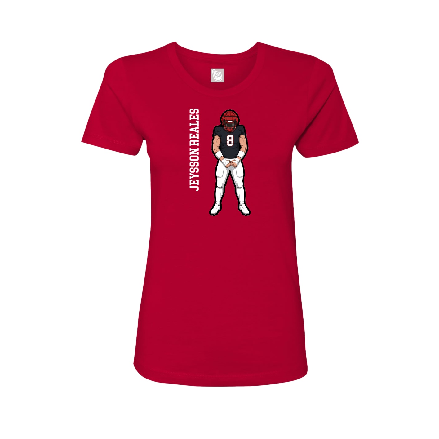 Womens Tee — Name Vertical in Red