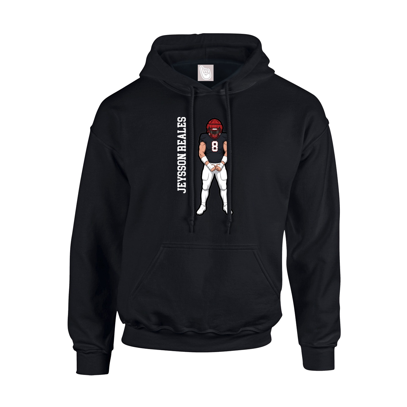Youth Hoodie — Name Vertical in Black