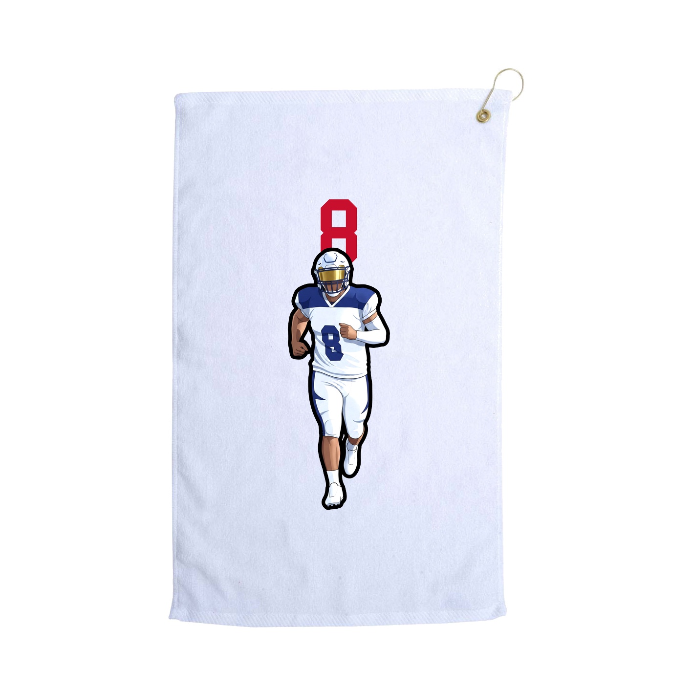Golf Towel — Number Top in White