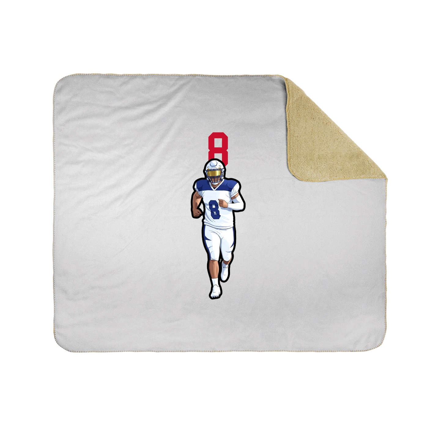 Throw Blanket — Number Top in White