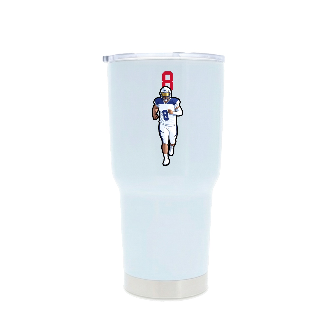 30oz Stainless Steel Tumbler — Number Top in White