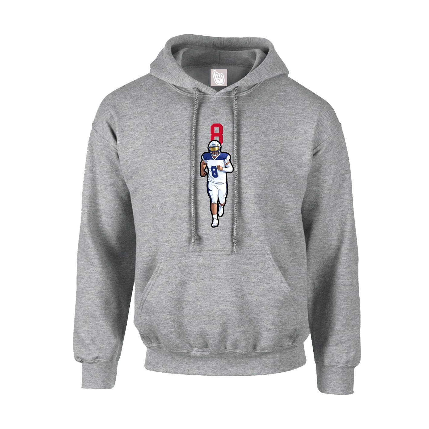Hoodie — Number Top in Grey
