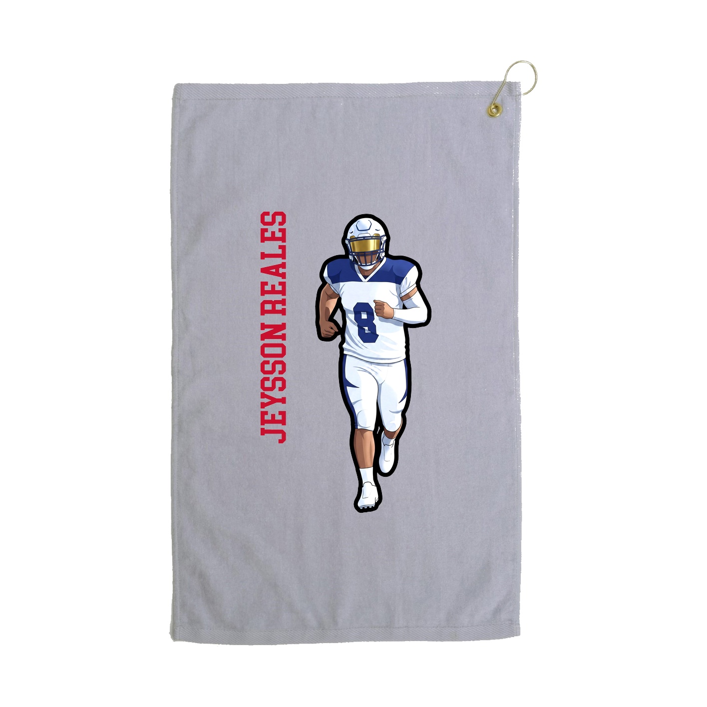 Golf Towel — Name Vertical in Grey