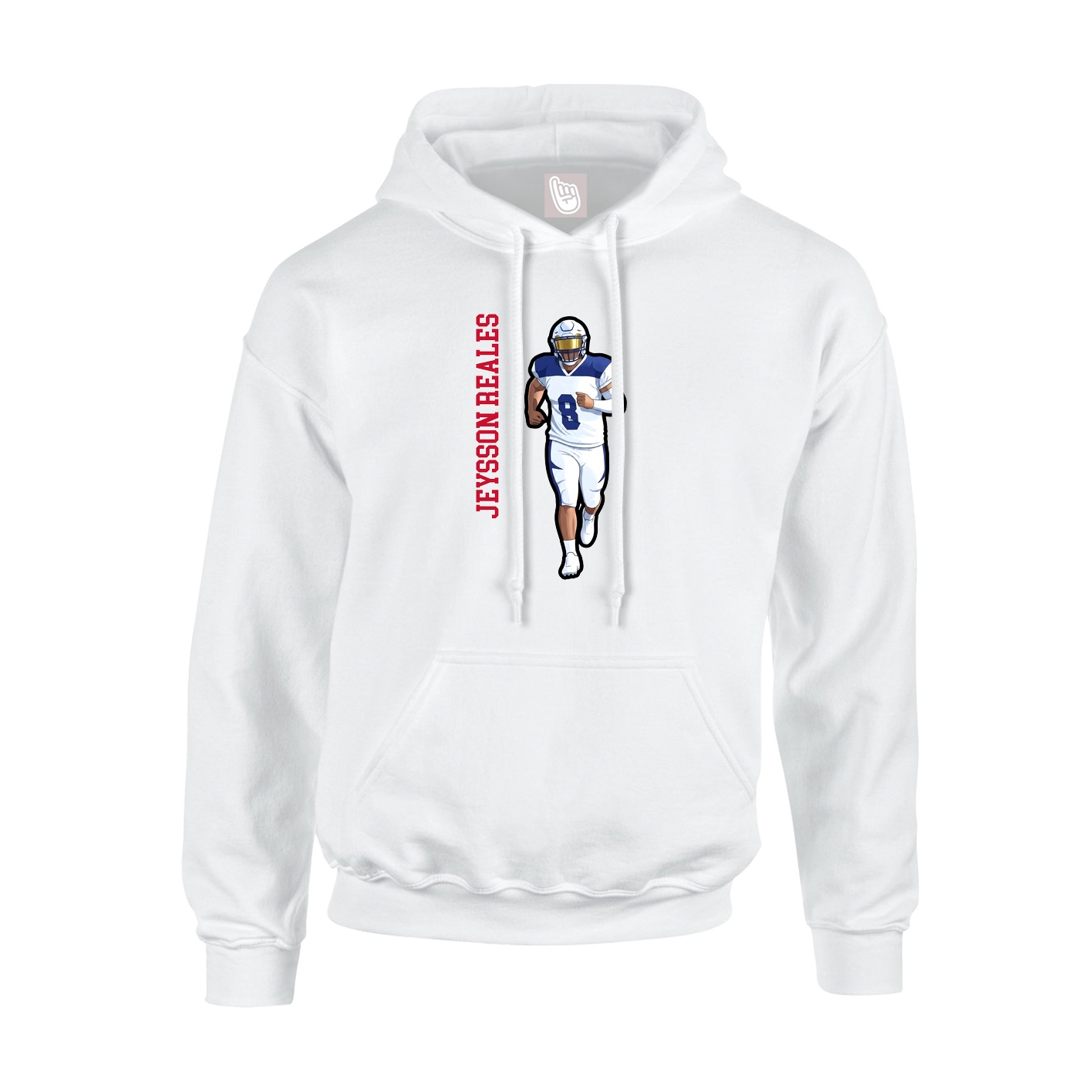Hoodie — Name Vertical in White