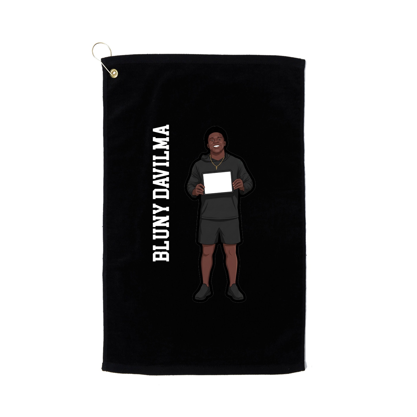 Golf Towel — Name Vertical in Black