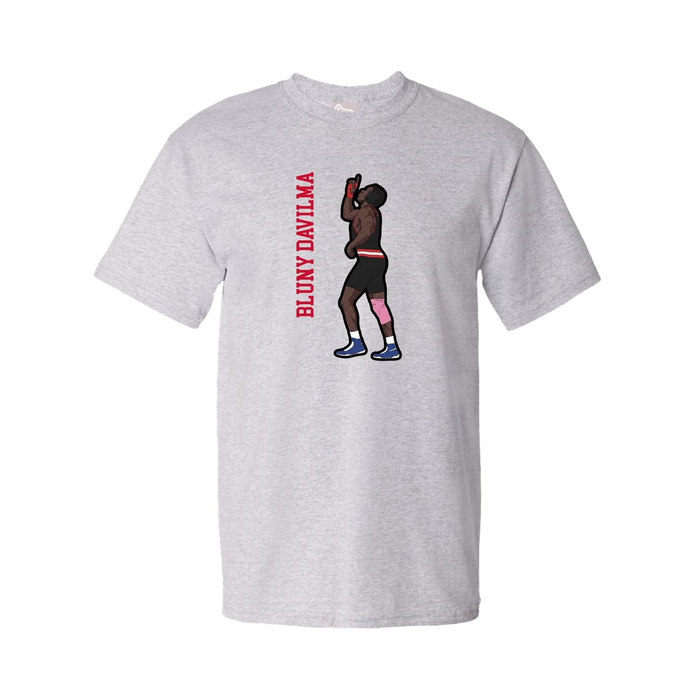 Youth Tee — Name Vertical in Grey