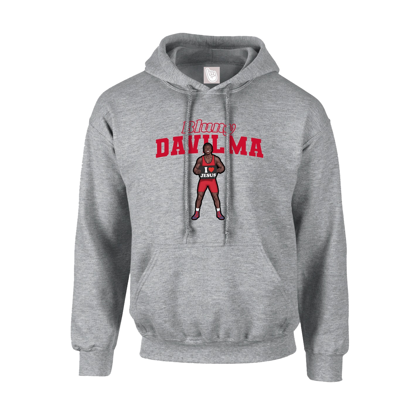 Youth Hoodie — Name Arch in Grey