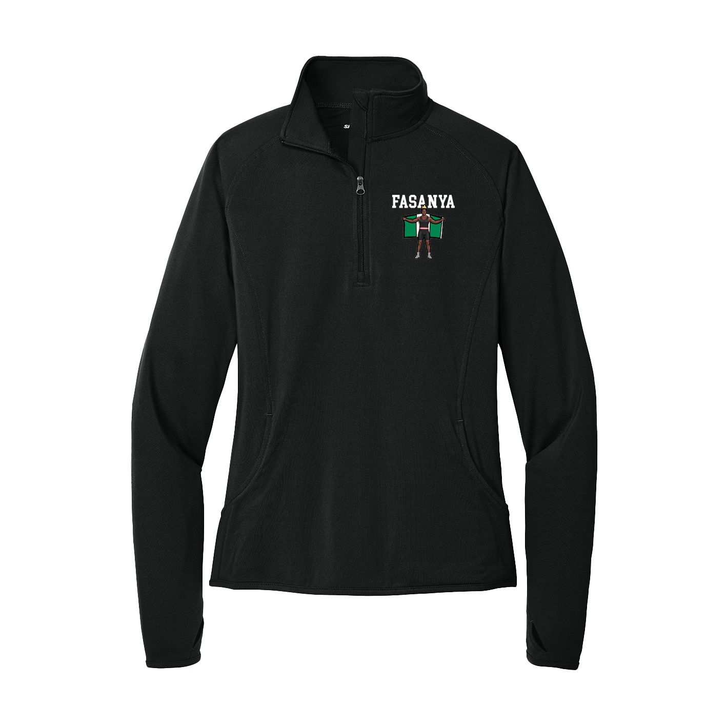 Women's Q-Zip Pullover — Shirsey in Black
