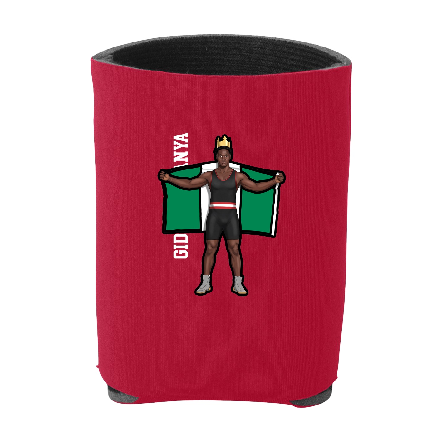 Can Holder — Name Vertical in Red