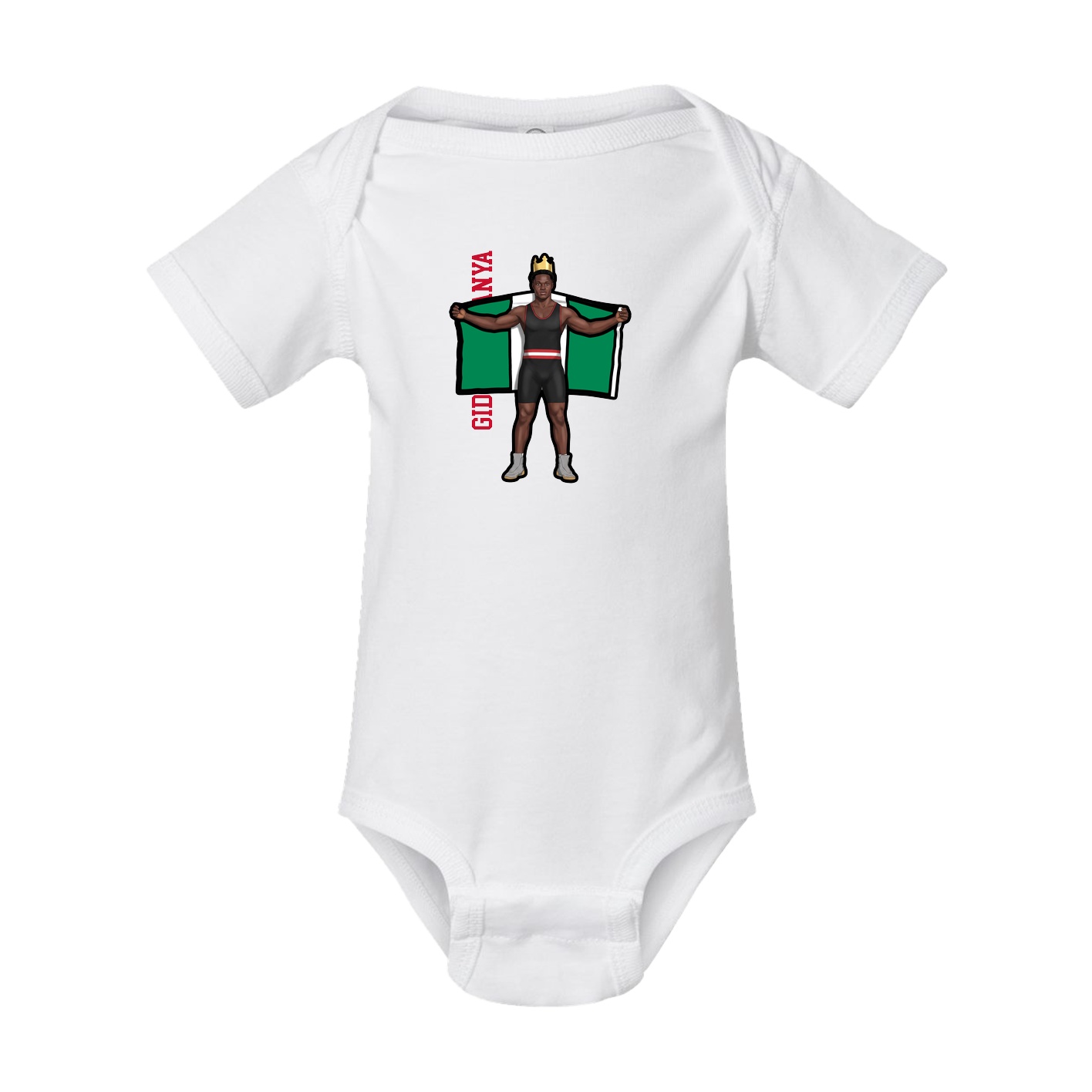 Baby Onesie — Name Vertical in White