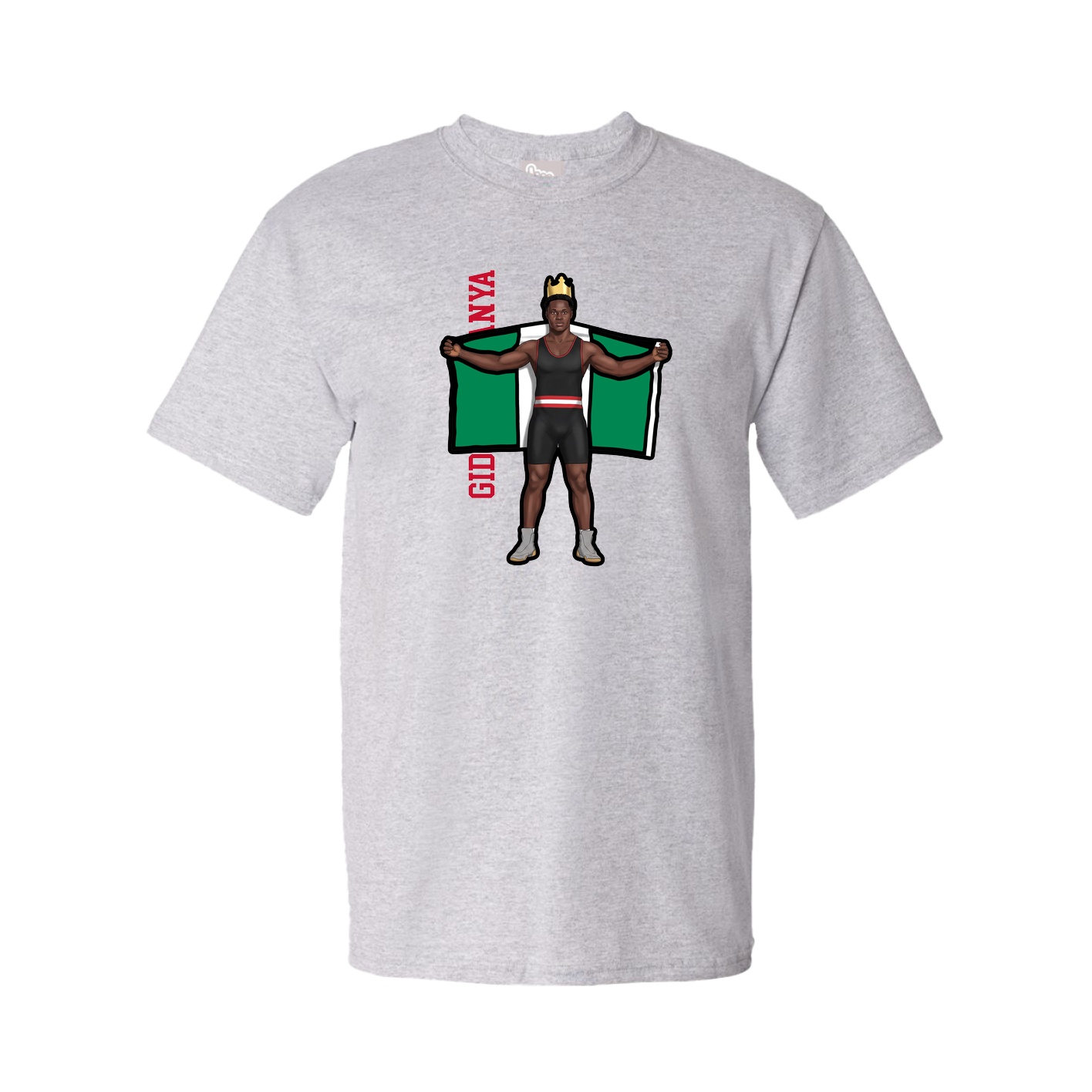 Youth Tee — Name Vertical in Grey