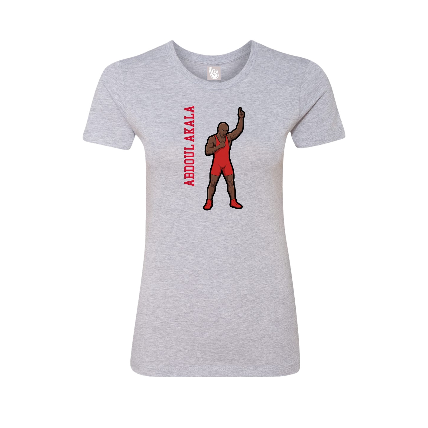 Fitted Women's Tee — Name Vertical in Grey