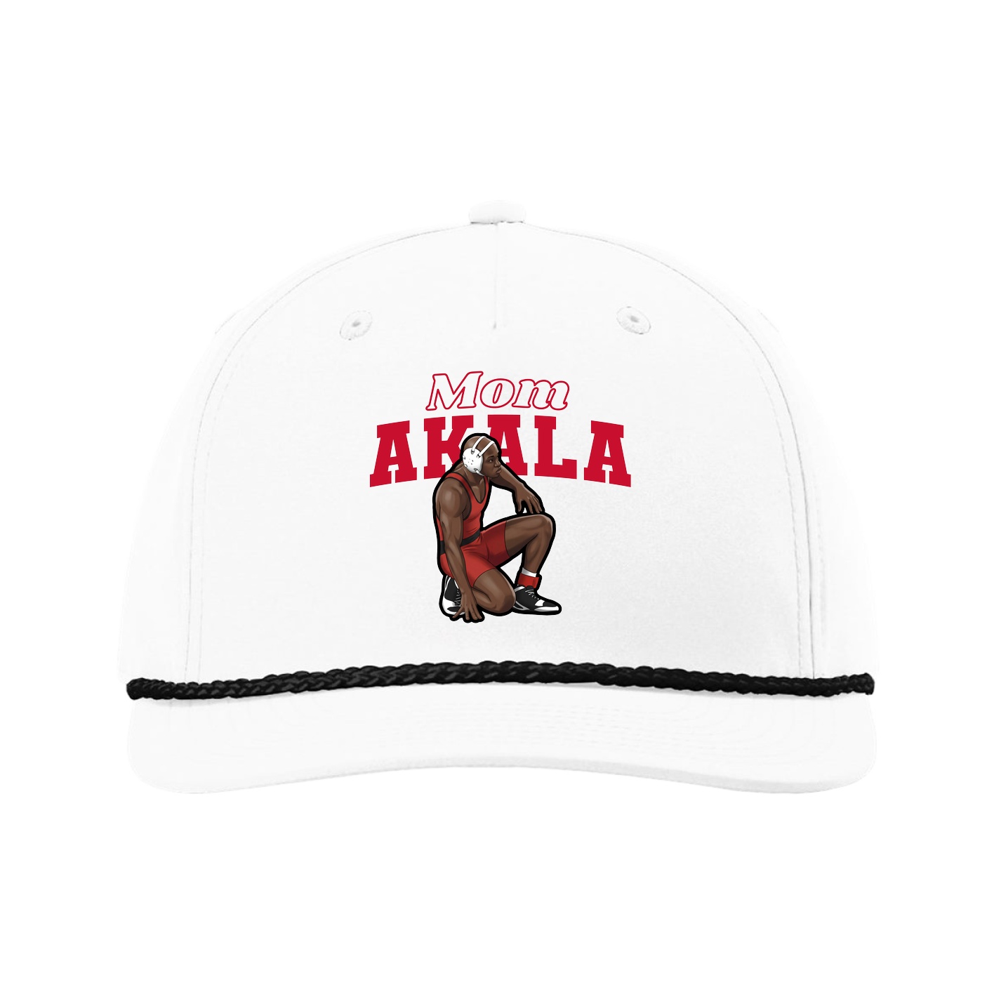 Five-Panel Classic Rope Cap — Mothers Day Block in White