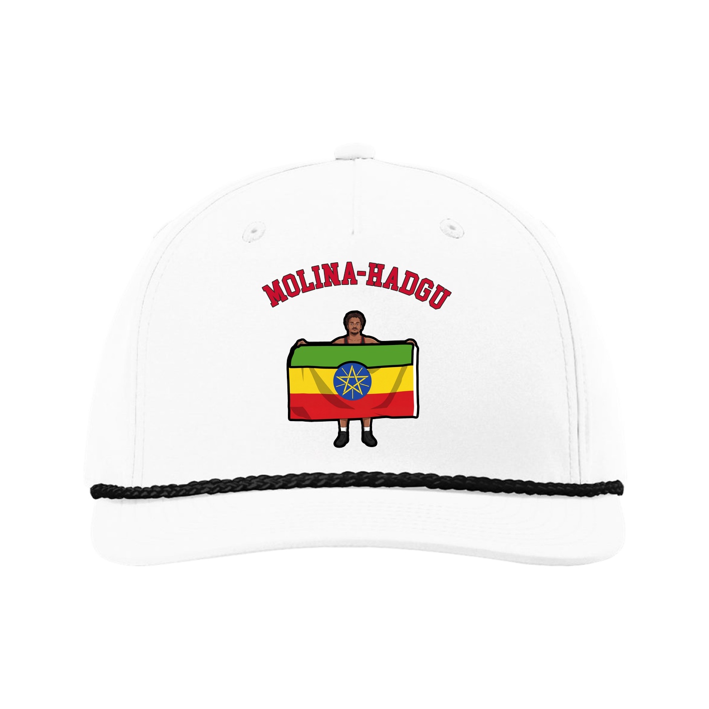 Five-Panel Classic Rope Cap — Shirsey Arch in White